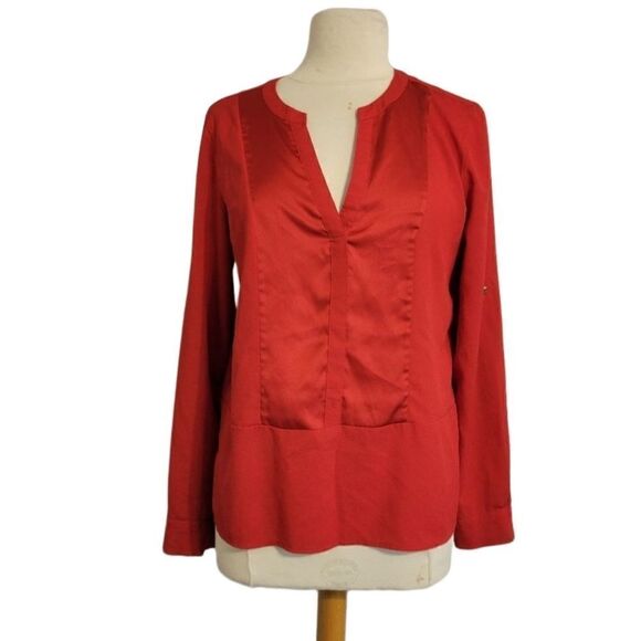 Calvin klein long Sleeve V Neck  blouse  sz M - Picture 1 of 10